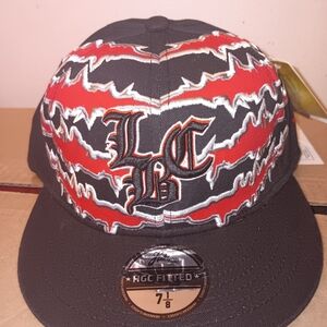 Louisville Black Caps Black and Red Patterned Fitted Cap